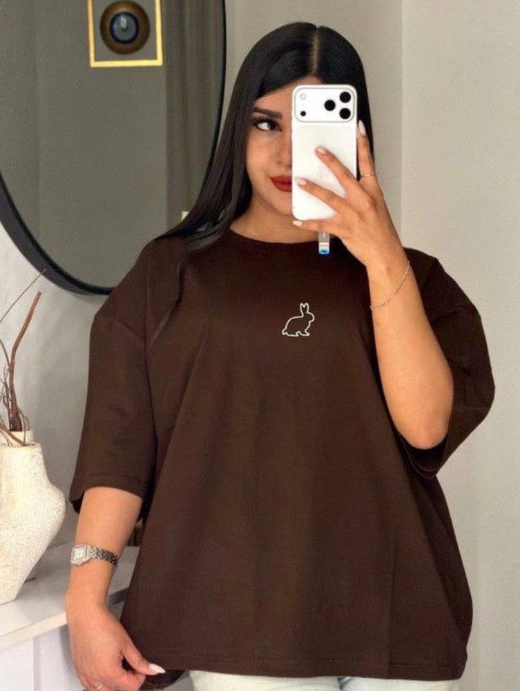 تیشرت باکسی سامر طرح خرگوش زنانه و دخترانه