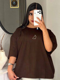 تیشرت باکسی سامر طرح خرگوش زنانه و دخترانه