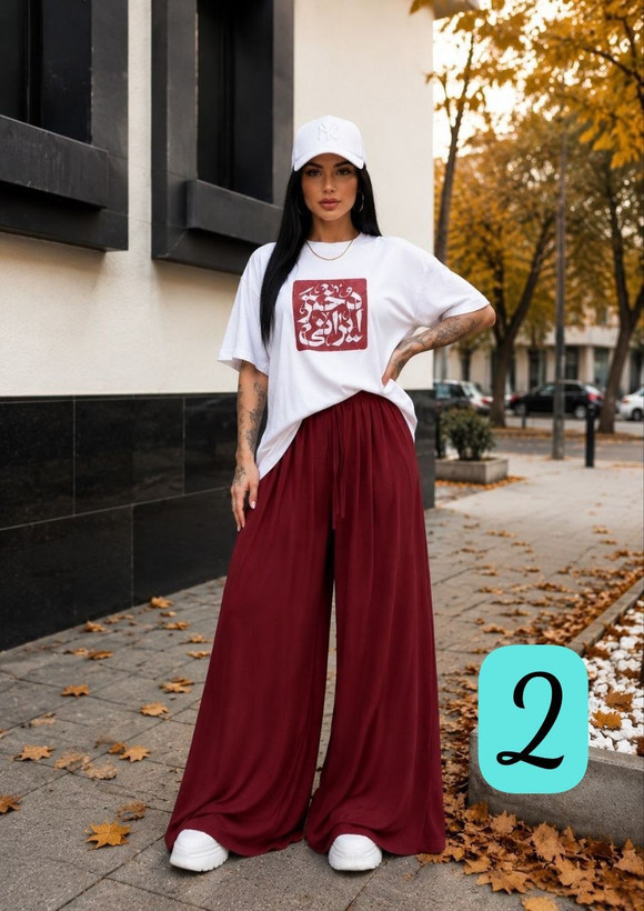 ست تیشرت باکسی و شلوار بگدخترانه
