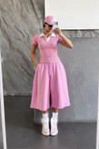 ست دو تیکه پلوشرت و شلوار واید فیری سایز