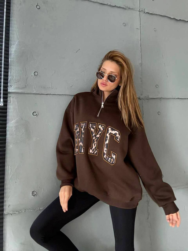 دورس نیم زیپ پلنگی NYC زنانه و دخترانه