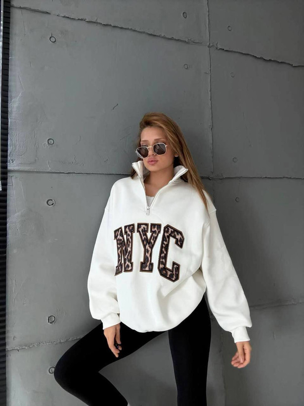 دورس نیم زیپ پلنگی NYC زنانه و دخترانه