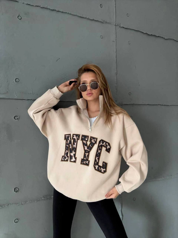 دورس نیم زیپ پلنگی NYC زنانه و دخترانه