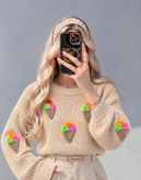 کراپ بافت طرح بستنی زنانه و دخترانه
