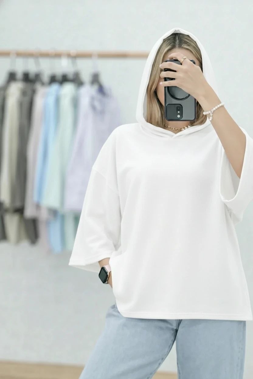 تیشرت کلاه دار زنانه و دخترانه