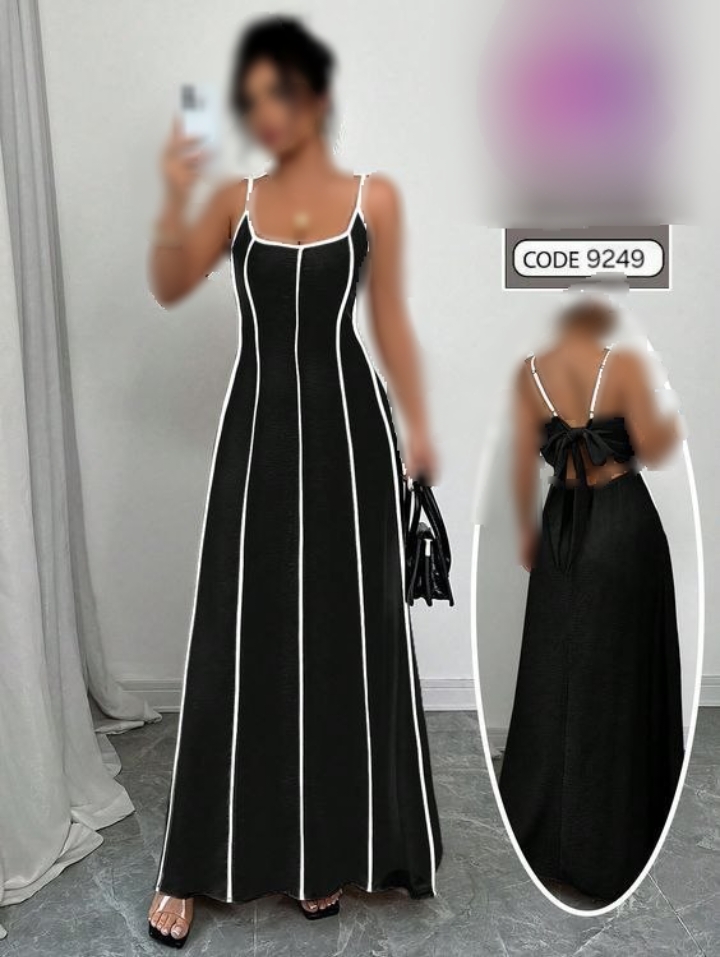 💎🎀 ماکسی مغزی‌دوزی‌شده با پشت پاپیونی کد ۹۲۴۹